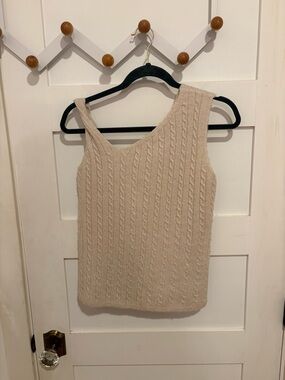 Amanda Uprichard Cream Cable Knit Sweater Tank